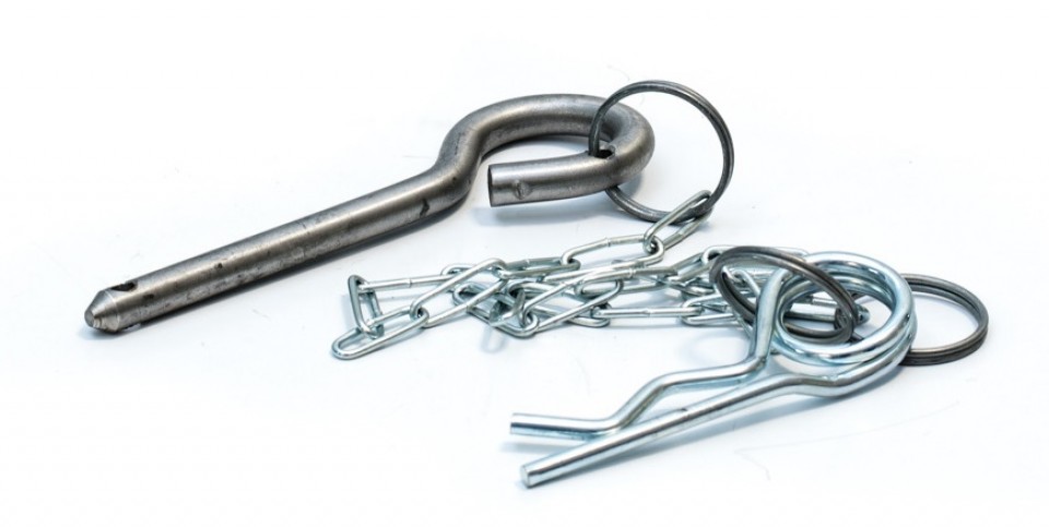 Sworzeń zabezpieczający z łańcuchem i zawleczką 50mm